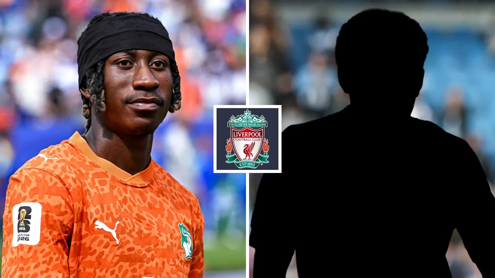 Player in orange jersey with Liverpool logo overlay