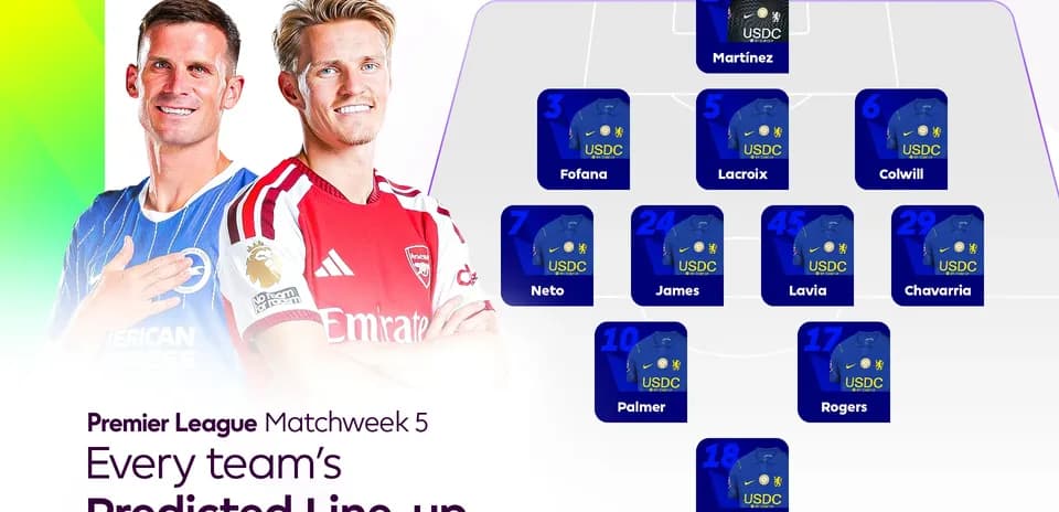 Premier League predicted lineup for Matchweek 5