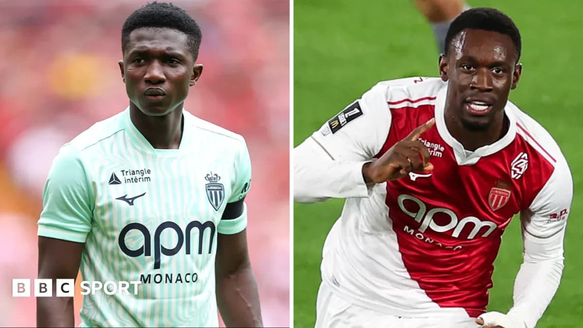 Two AS Monaco players in different kits on field