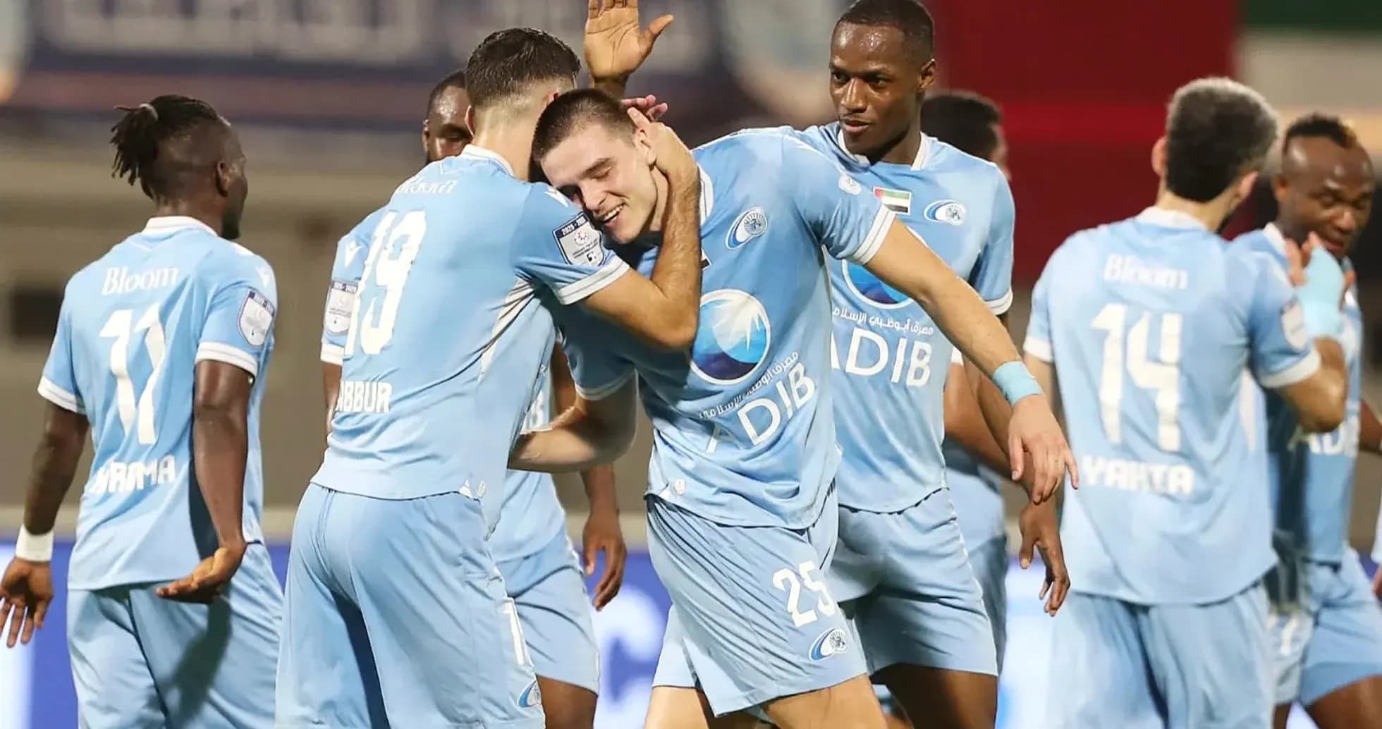 Players celebrating a goal during Pro League U23 match