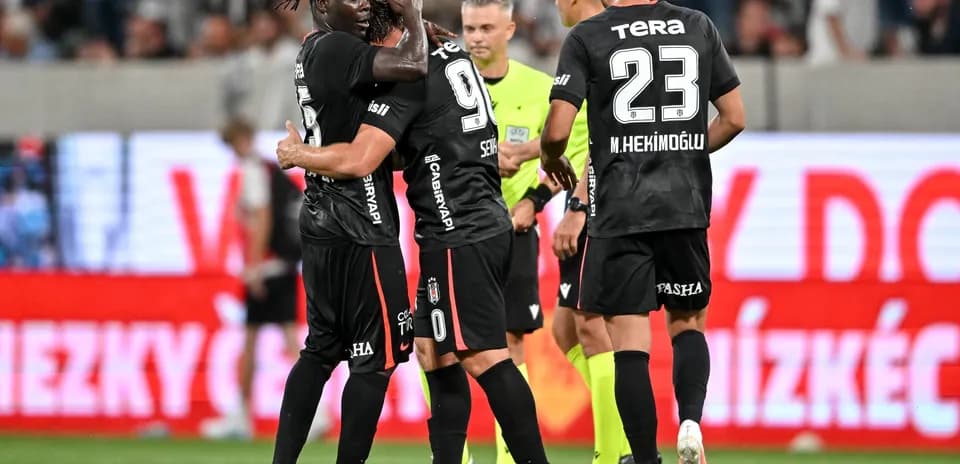 Beşiktaş players celebrating during a match