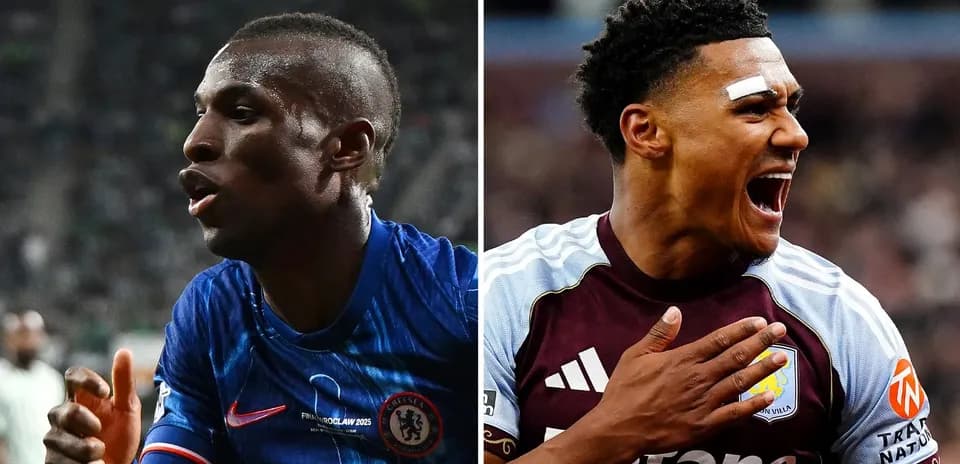 Two players celebrating goals for their teams
