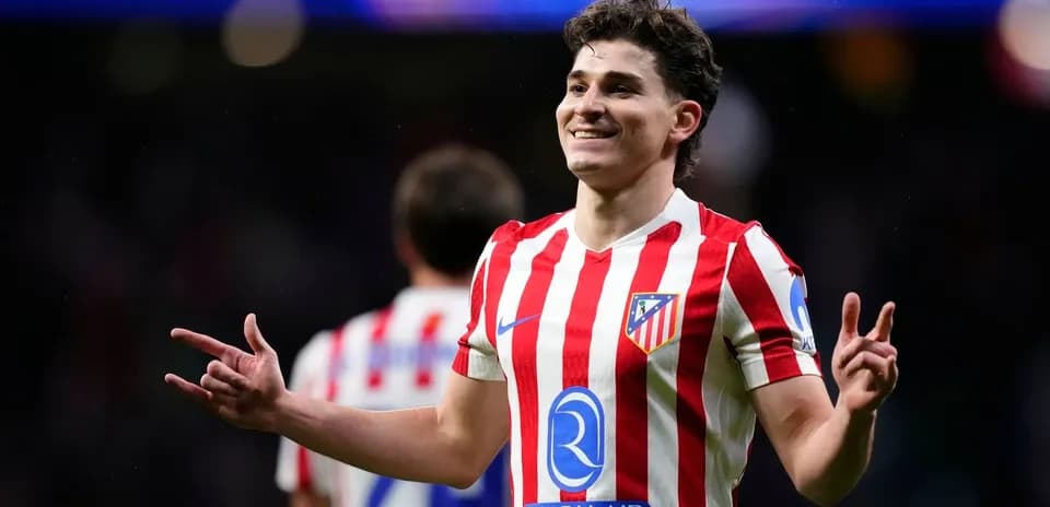 Atletico Madrid player celebrating on the pitch