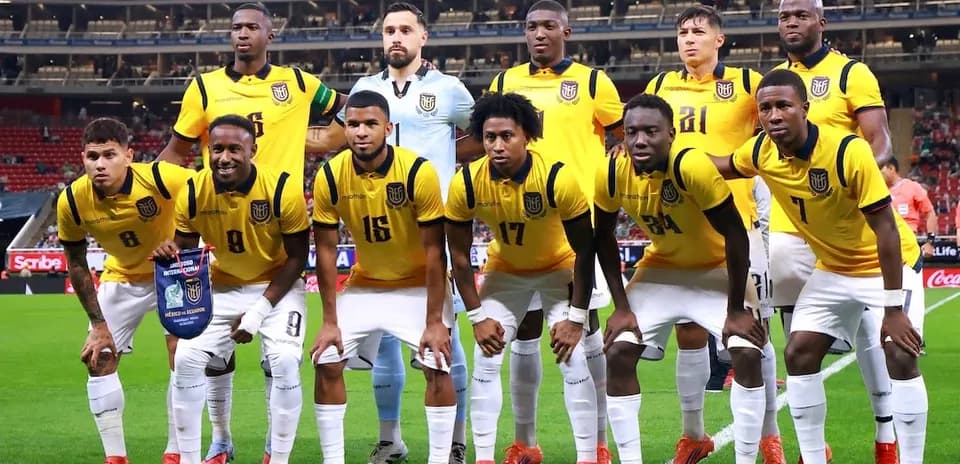 Ecuador national team lineup before match