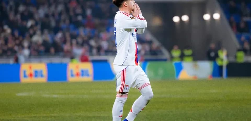 Player gesturing during a football match at stadium