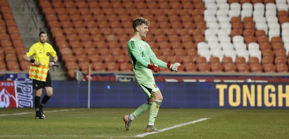 Goalkeeper celebrating during Real Monarchs match