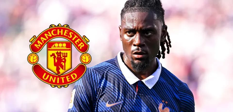 Player in France kit with Manchester United logo