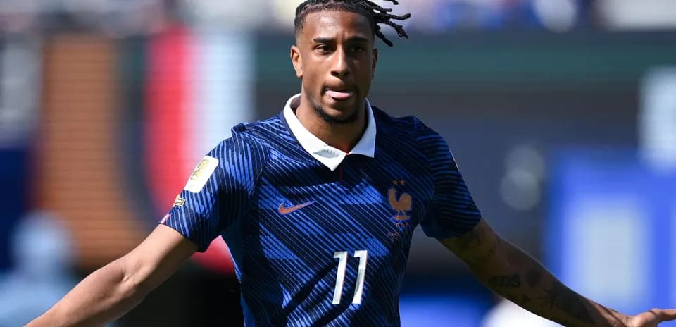 French player celebrating during World Cup match