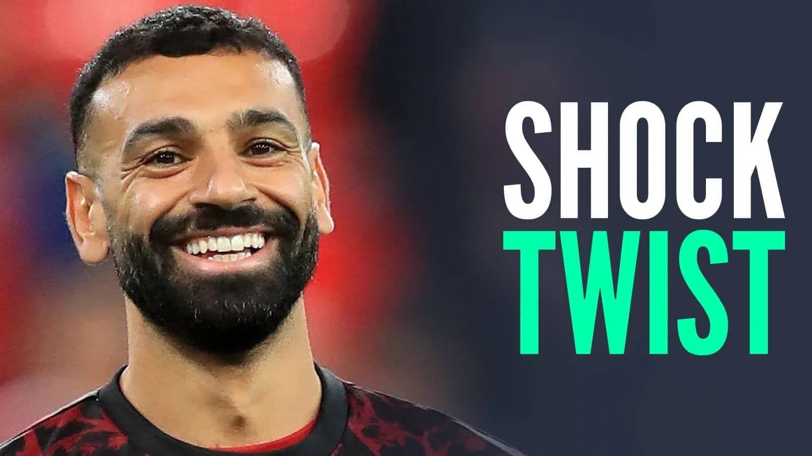 Smiling player in a red and black jersey