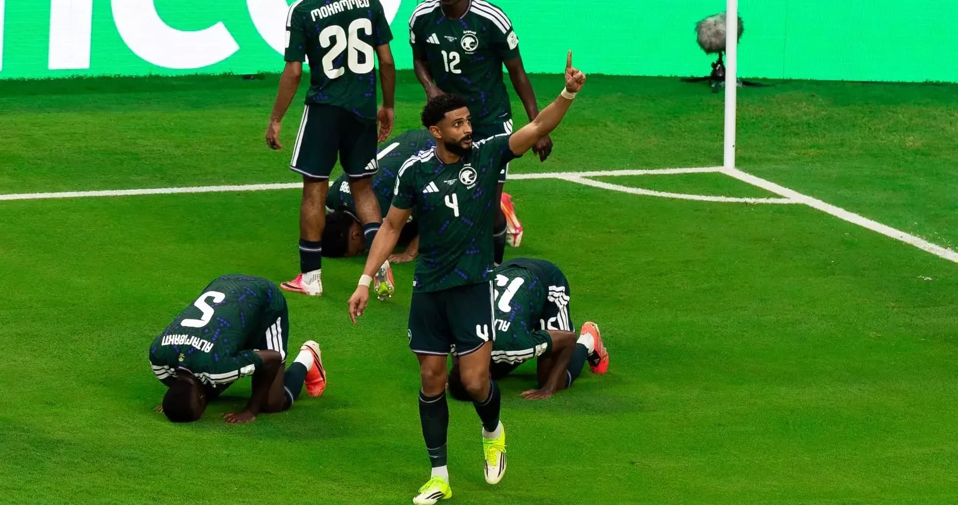 Saudi Arabia players celebrating during match