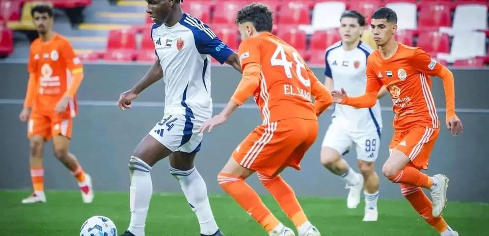 Al Bataeh U23 player dribbling the ball