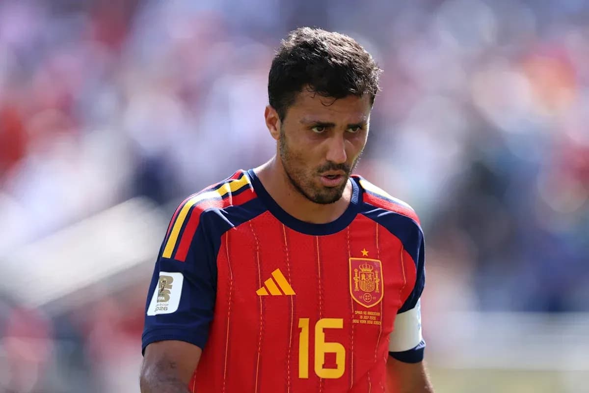 Player wearing Spain jersey during match action