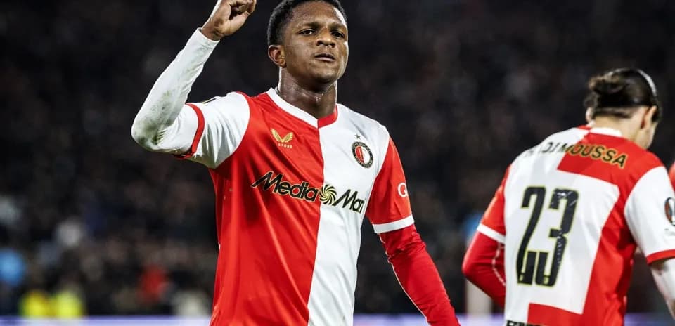 Feyenoord player celebrating after scoring a goal