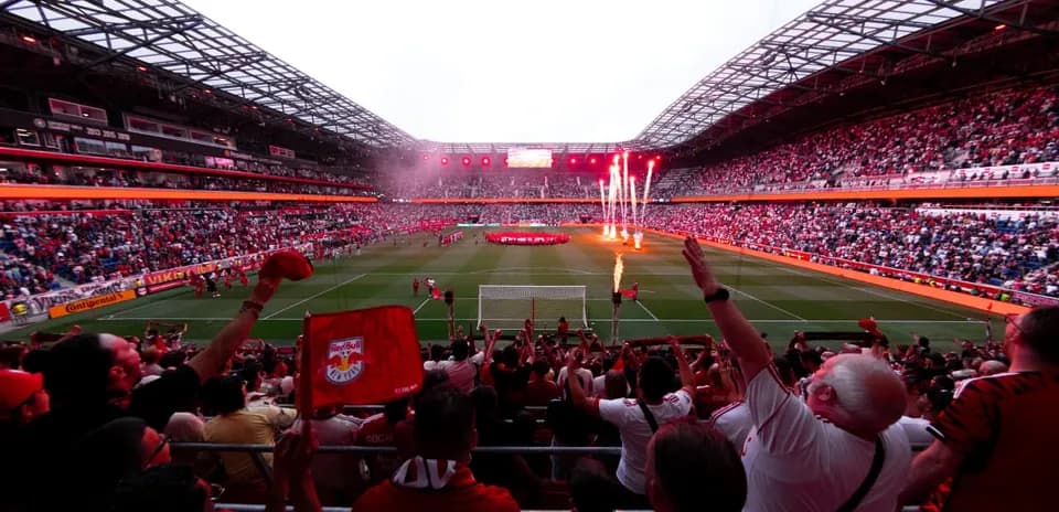 Fans celebrating at New York Red Bulls match