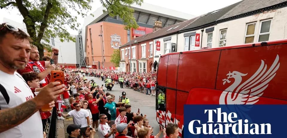 Liverpool fans gathered outside Anfield stadium