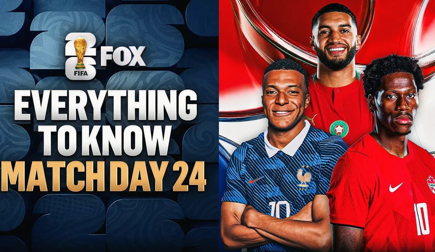 Three football players representing France, Morocco, and Canada