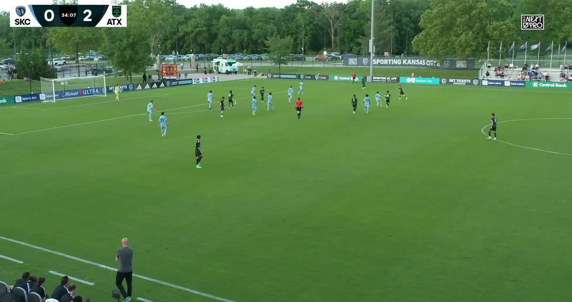 Austin II players attacking against Sporting KC II