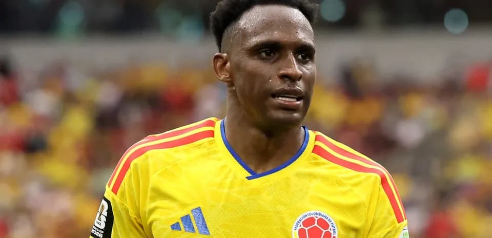 Player wearing Colombia jersey during match
