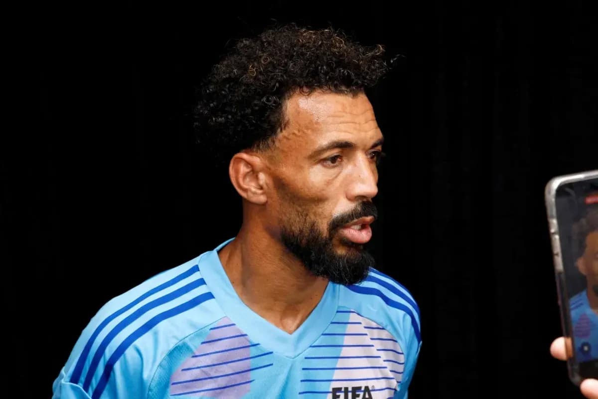 Goalkeeper speaking during an interview session