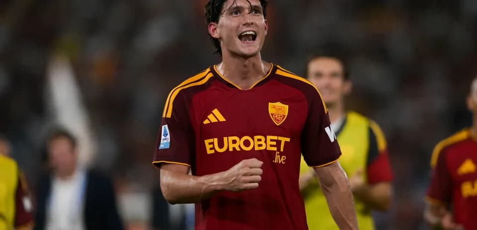 AS Roma player celebrating during a match