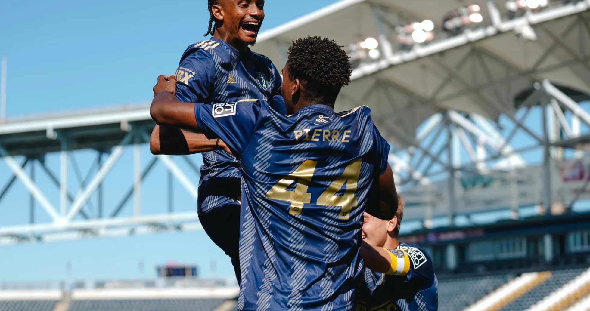 Philadelphia Union II players celebrating a goal