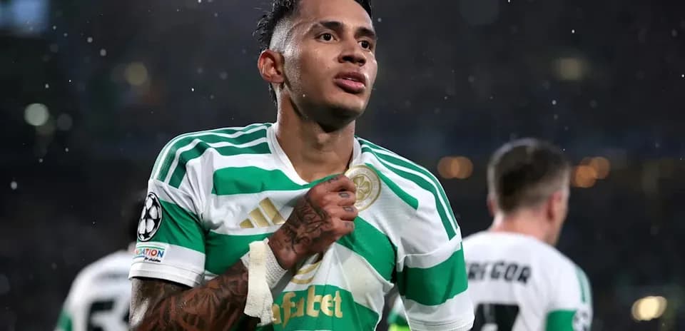 Celtic player celebrating after a match