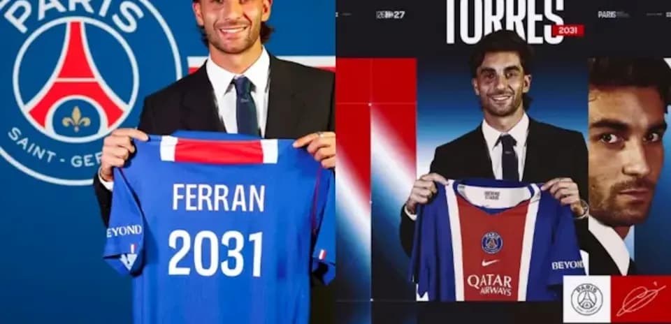 Player holding PSG jersey at unveiling event