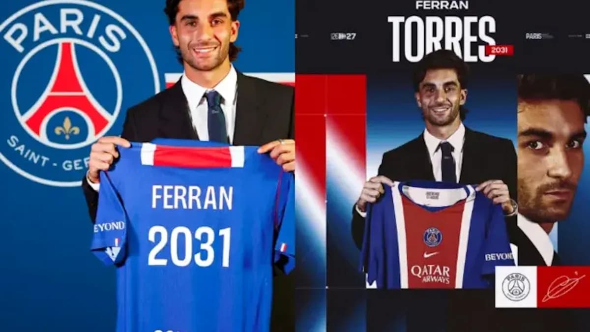 Player holding PSG jersey at unveiling event