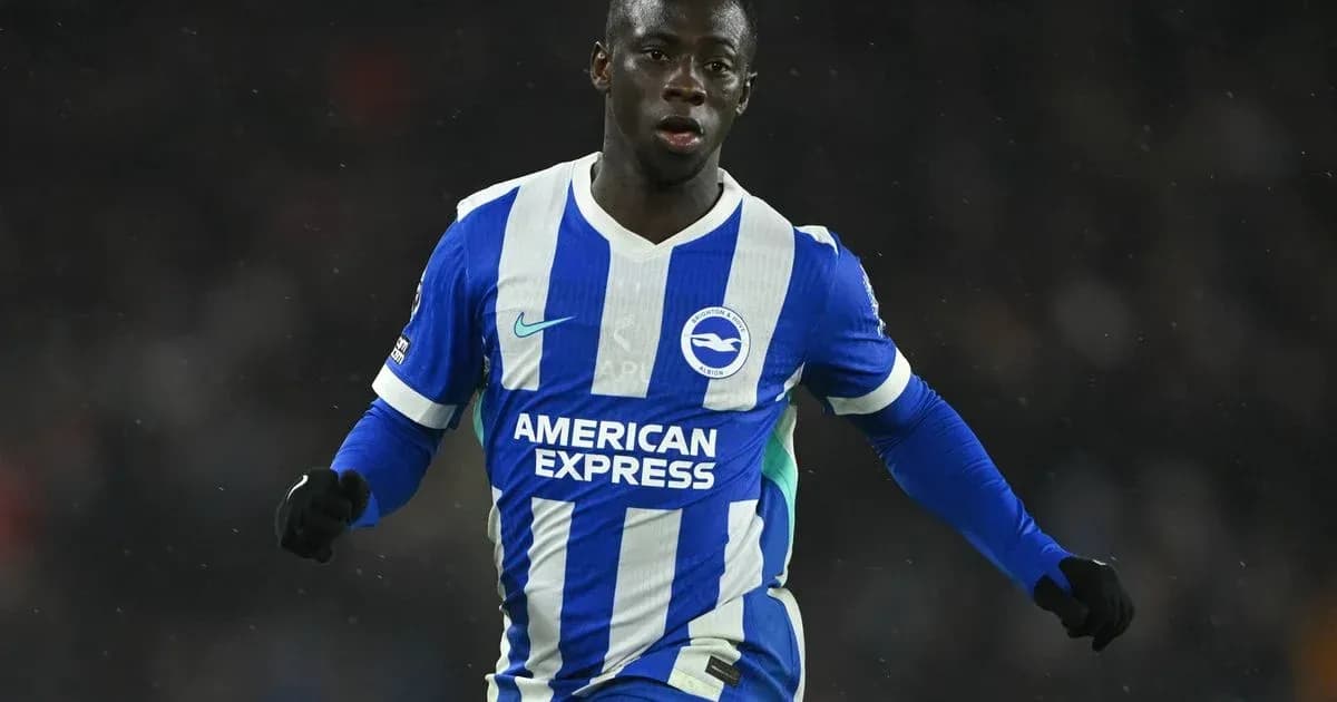 Player celebrating in Brighton kit during match