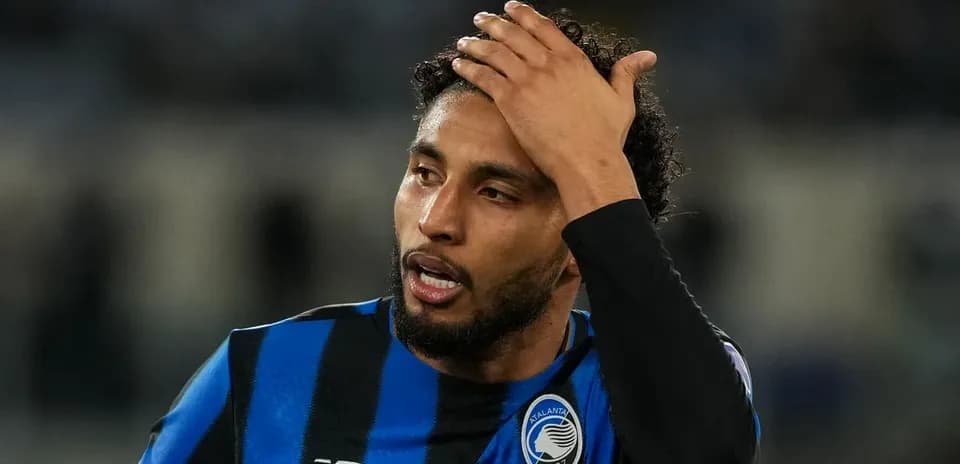 Player from Atalanta showing frustration during match