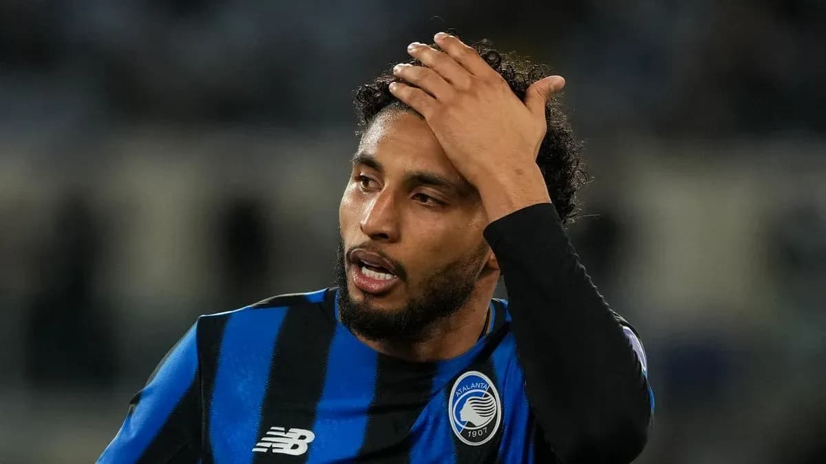 Player from Atalanta showing frustration during match