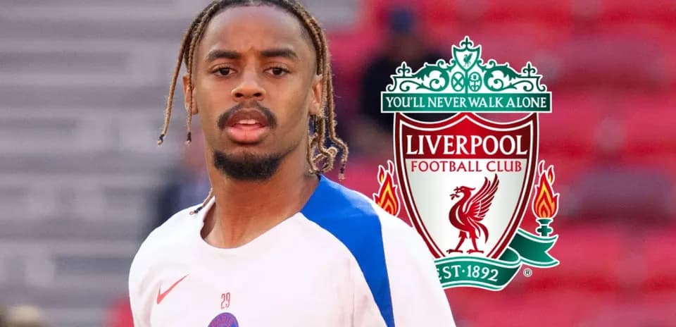 Player in Paris Saint-Germain kit with Liverpool logo