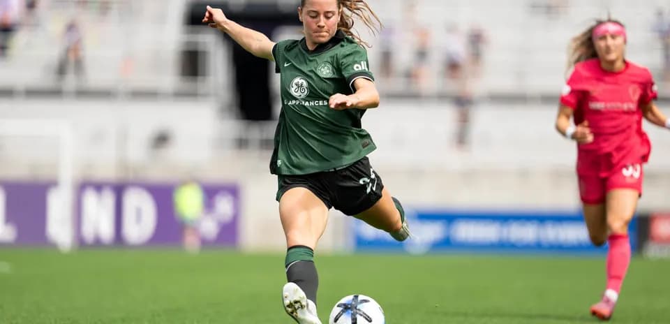 Player kicking ball during NWSL match