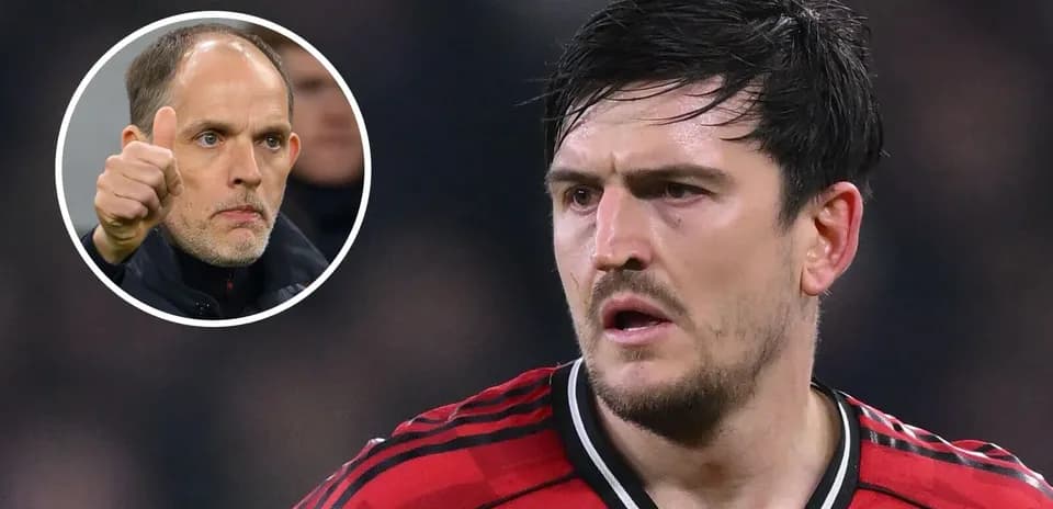Harry Maguire in Manchester United kit during match
