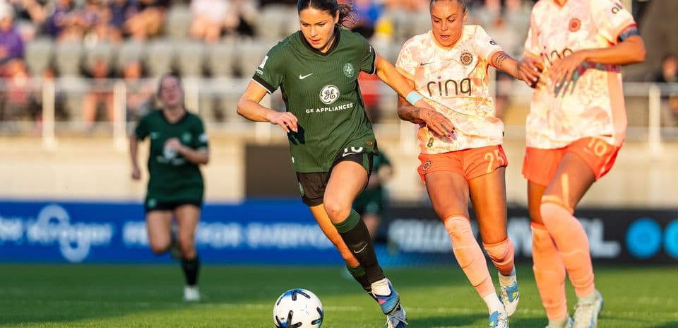 Player dribbling the ball during match