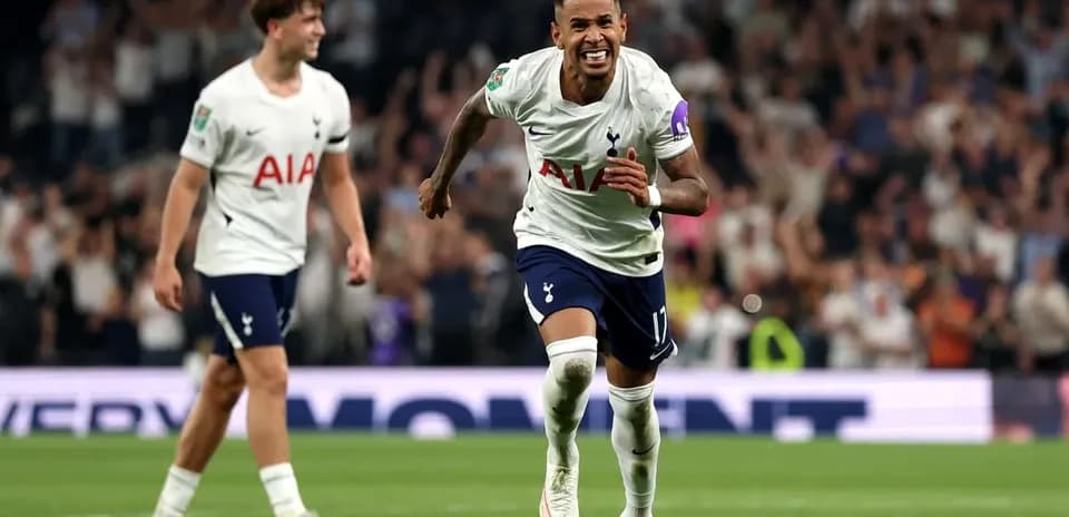 Player celebrating a goal for Tottenham Hotspur
