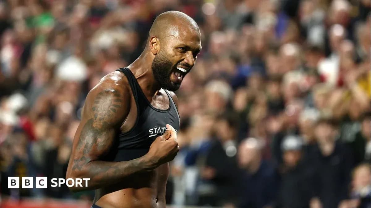 Athlete celebrating during a sporting event