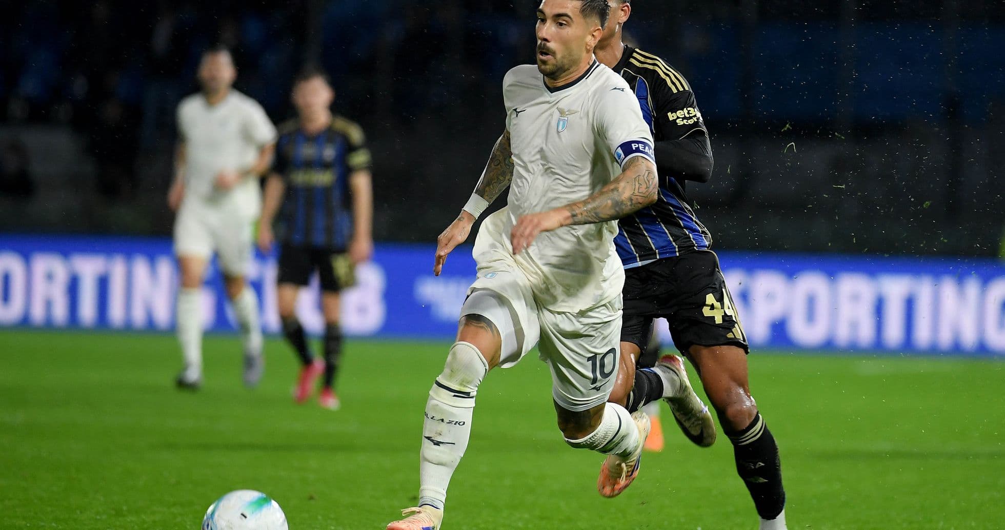 Lazio player sprinting during Serie A match