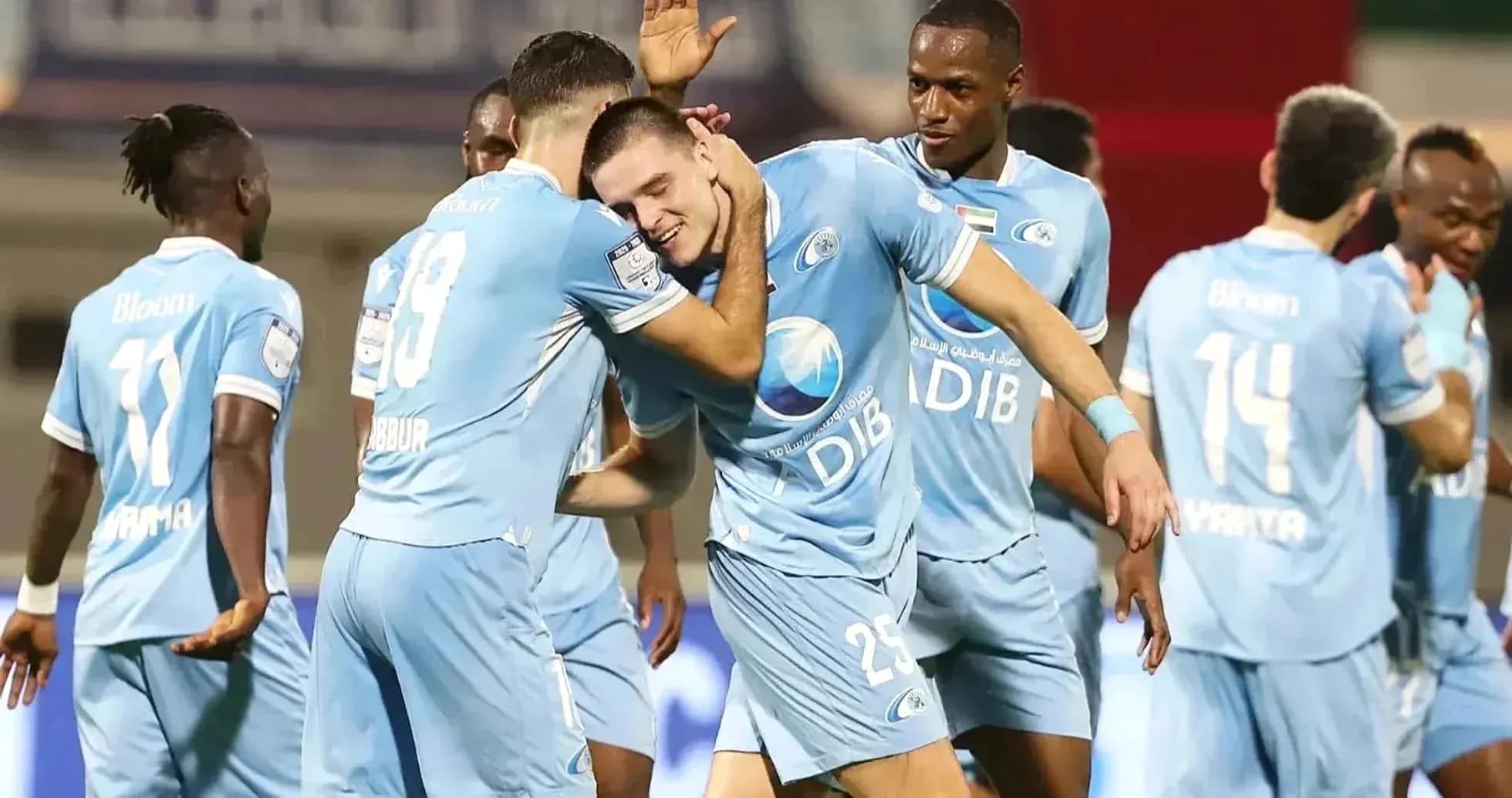 Players celebrating a goal during Pro League U23 match