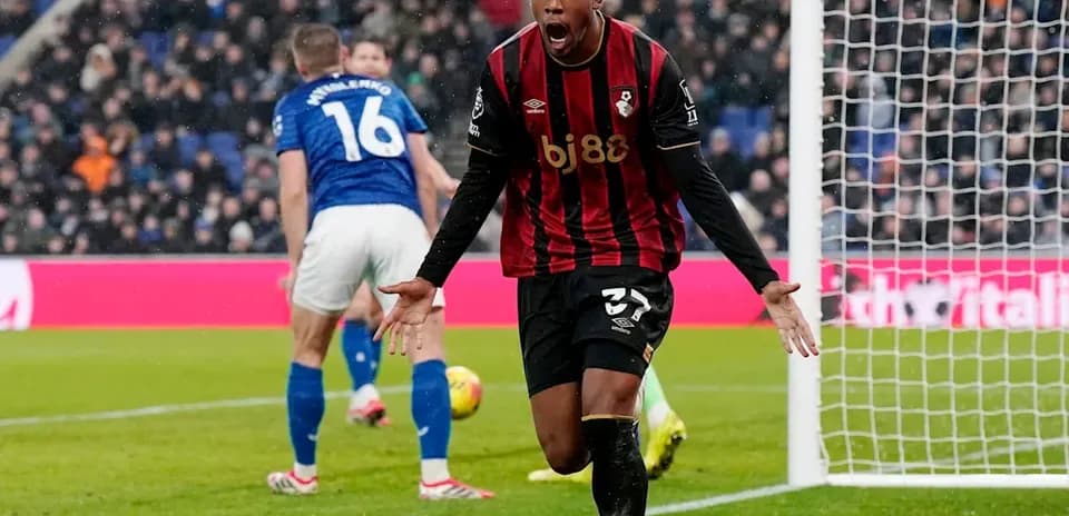 Bournemouth player celebrating a goal during match