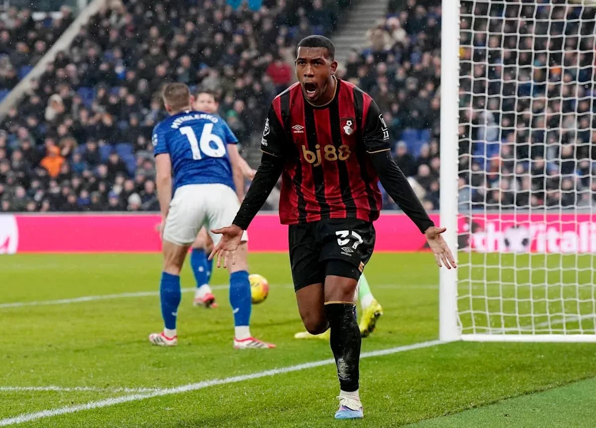 Bournemouth player celebrating a goal during match