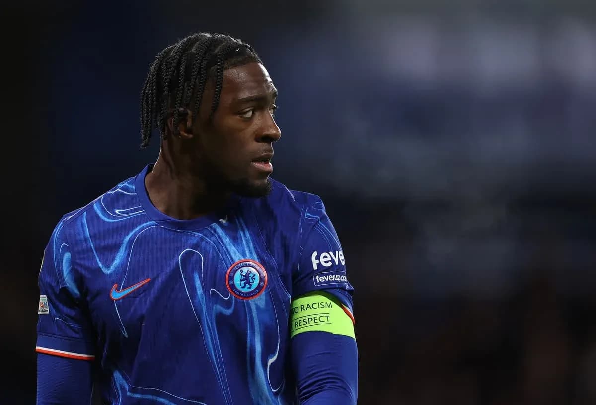 Player in blue Chelsea kit during match