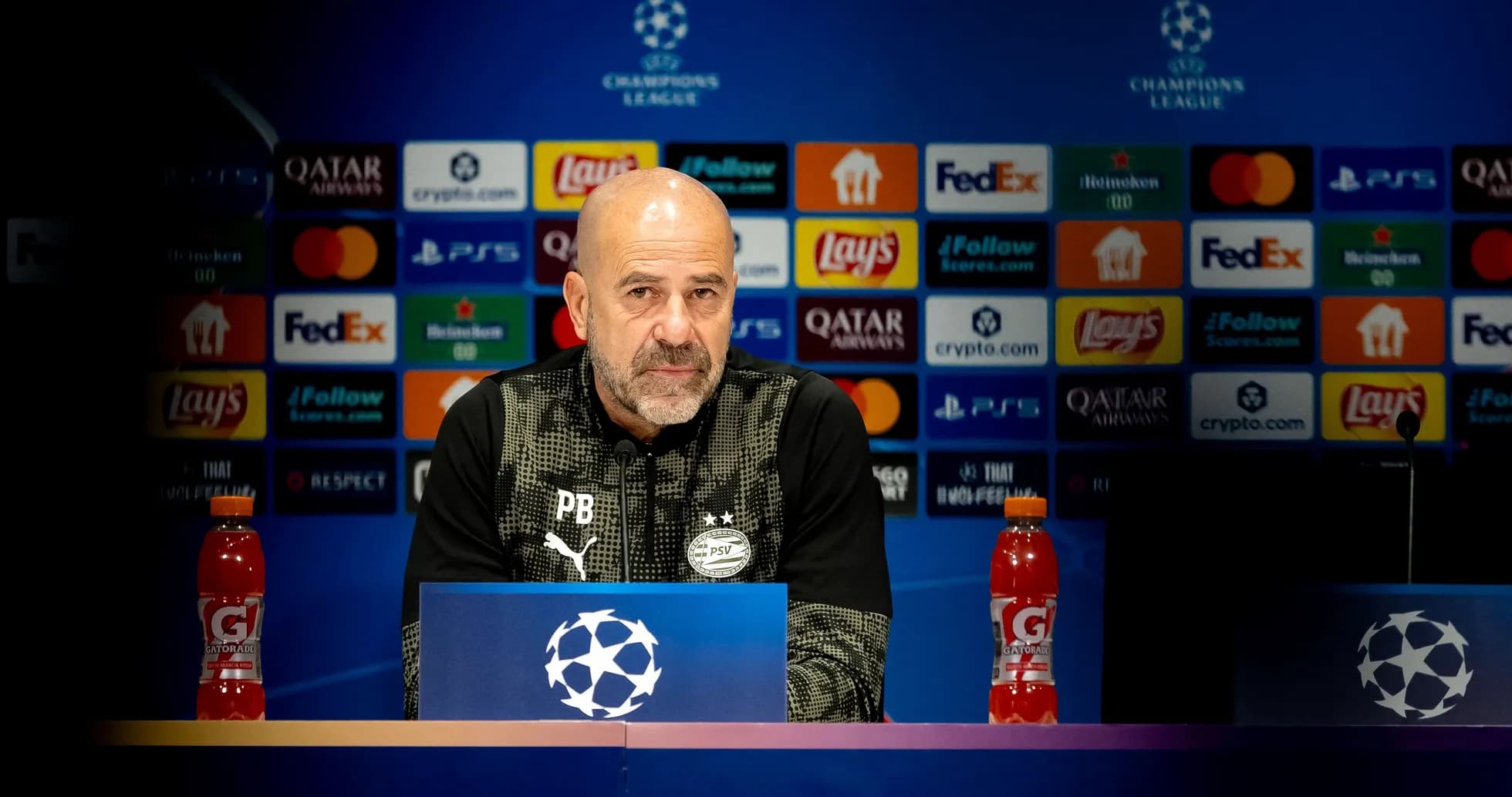 Manager speaking at UEFA Champions League press conference