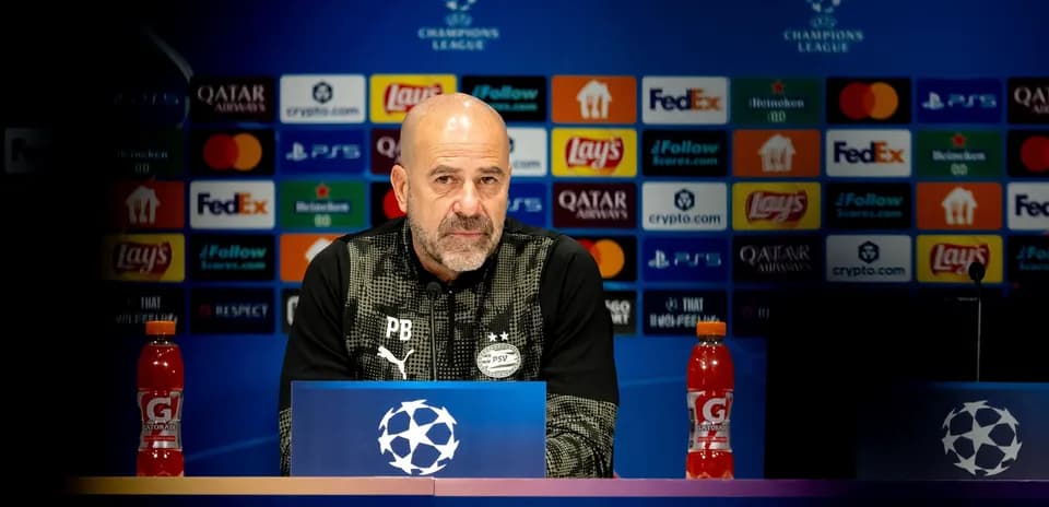 Manager speaking at UEFA Champions League press conference