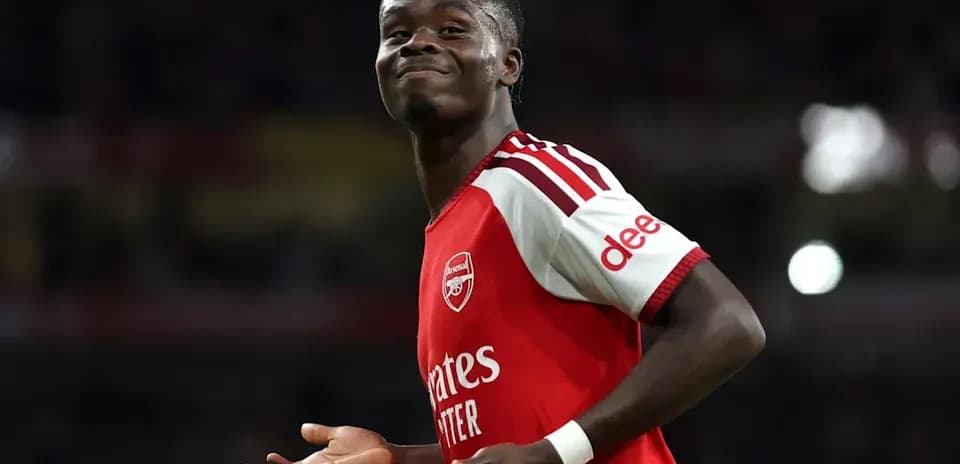 Arsenal player celebrating after scoring a goal