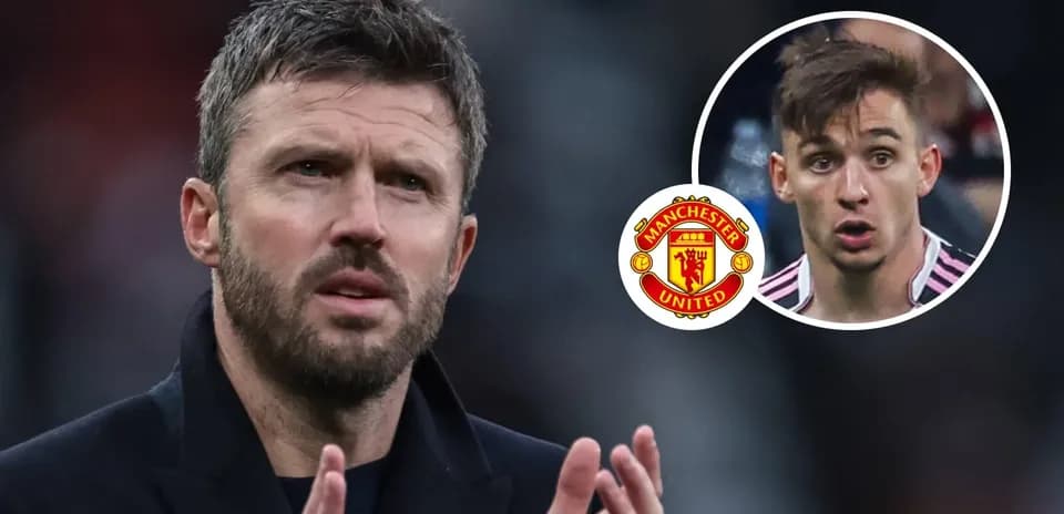 Michael Carrick and player with Manchester United logo