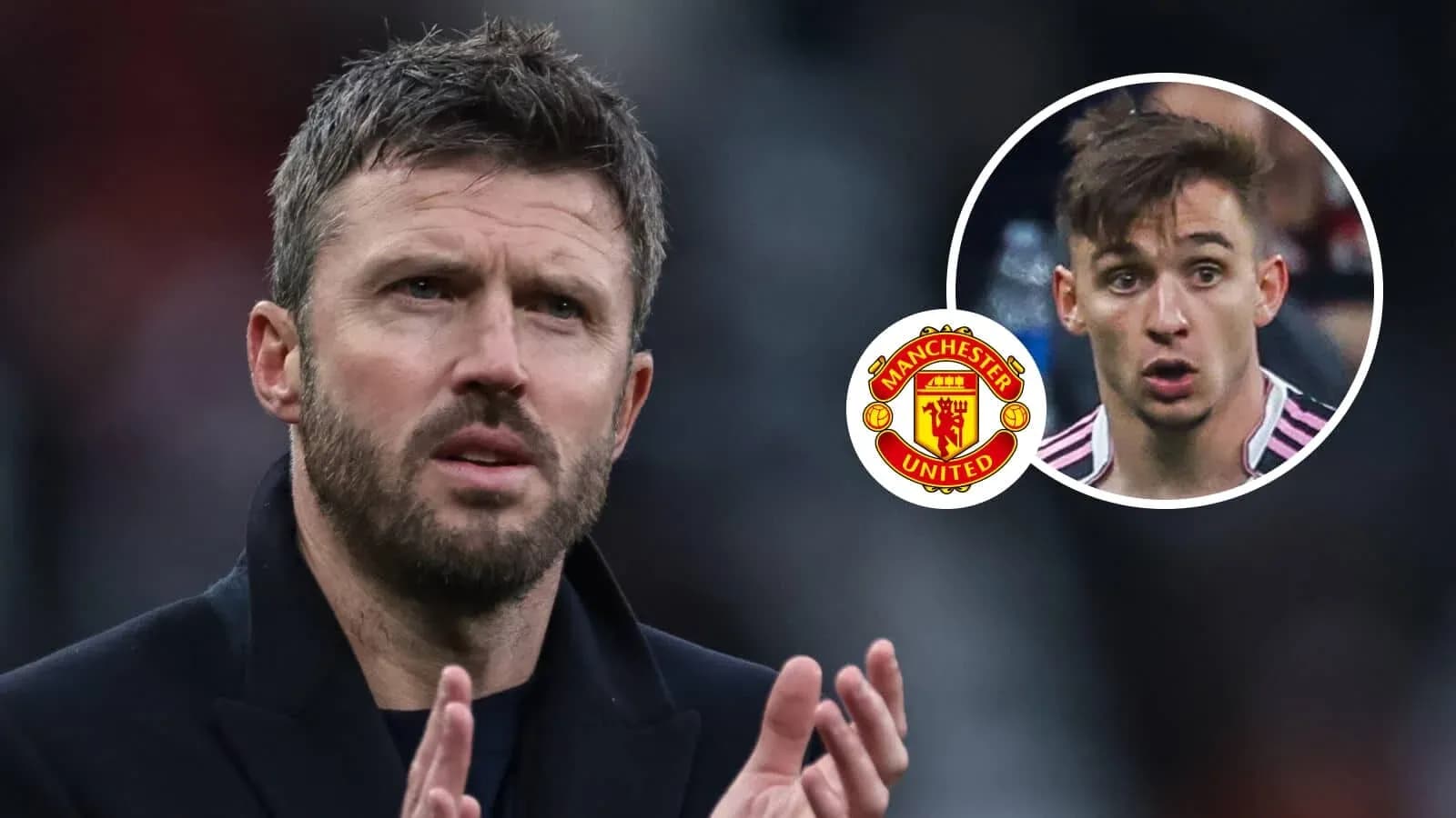 Michael Carrick and player with Manchester United logo