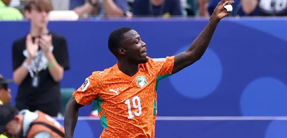 Player celebrating goal during a football match