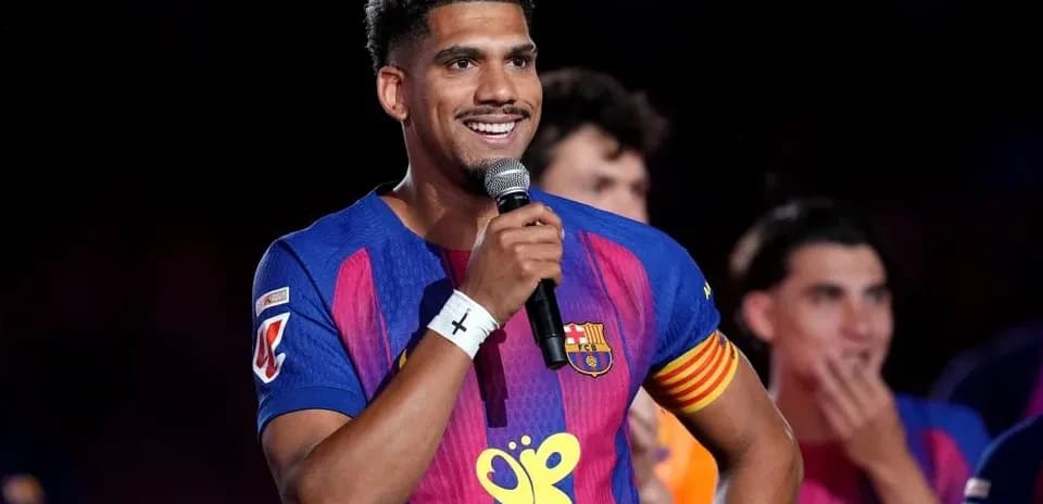 Player speaking into microphone at event