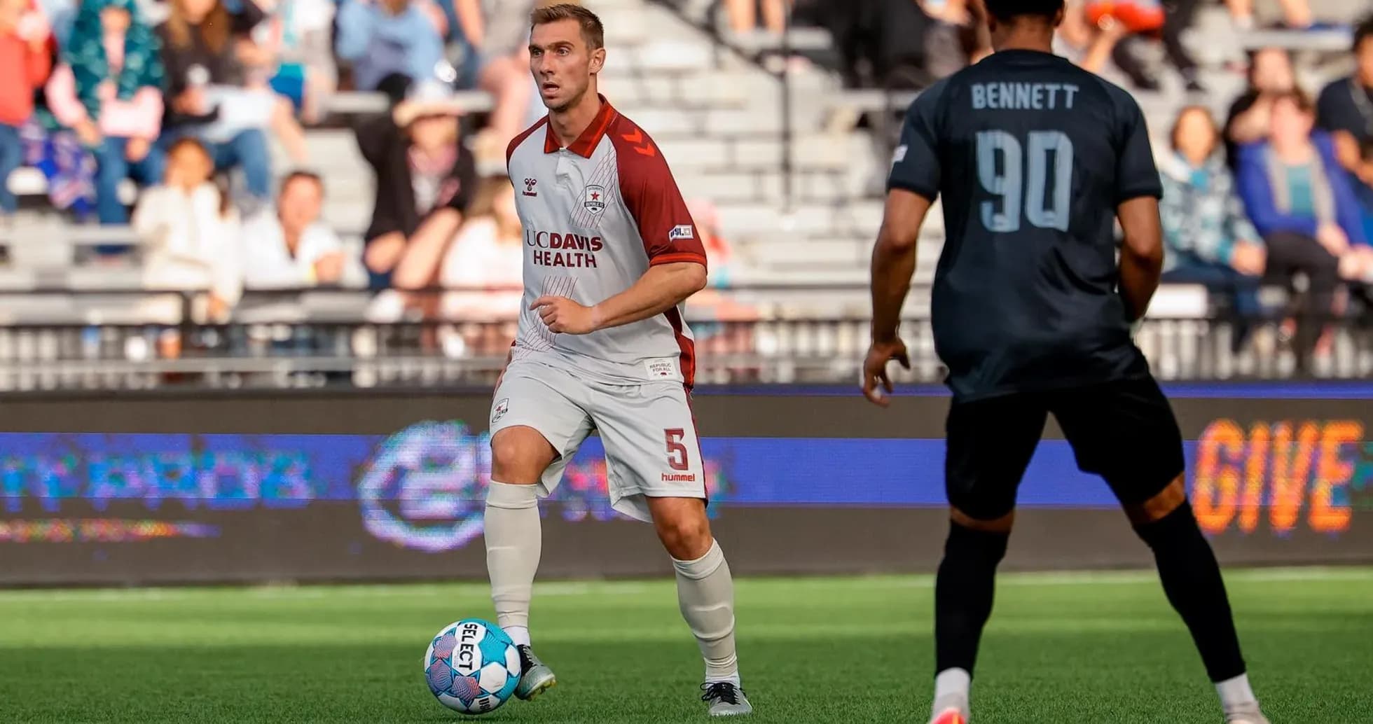 Colorado Springs player controlling the ball